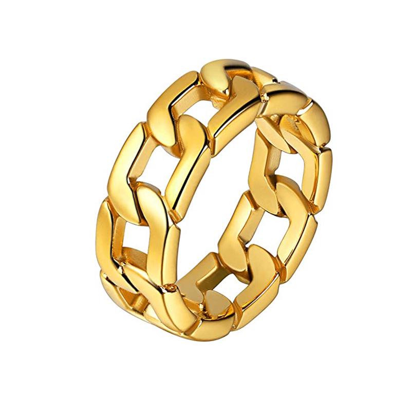 Кольцо-цепочка из титановой стали «Звездная ночь»: Трендовые минималистичные украшения в стиле хип-хоп