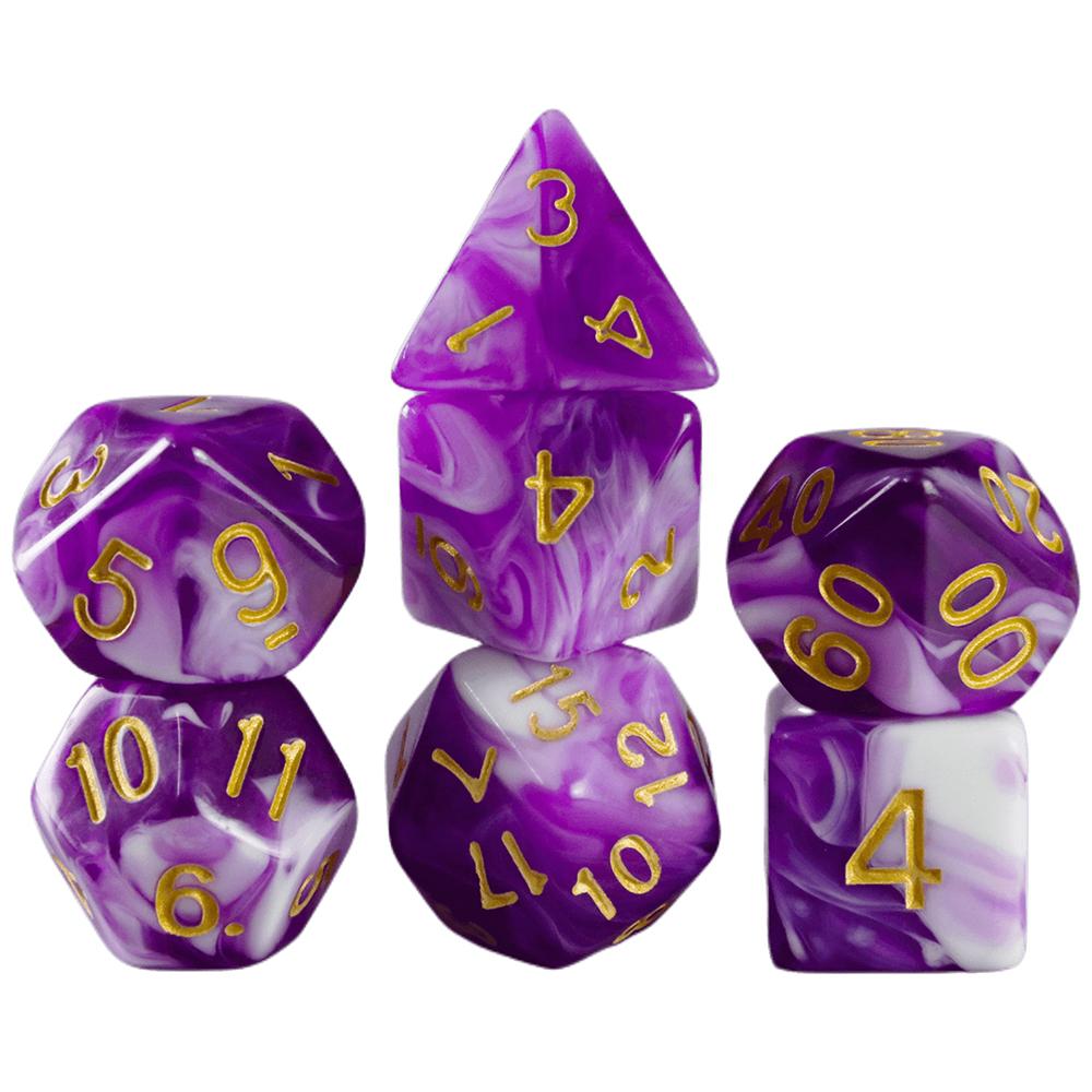 DND Game Dice 7pcs Polyhedral Double Colors Dice with Tube for D&D RPG Party Entertainment Game Supplies
