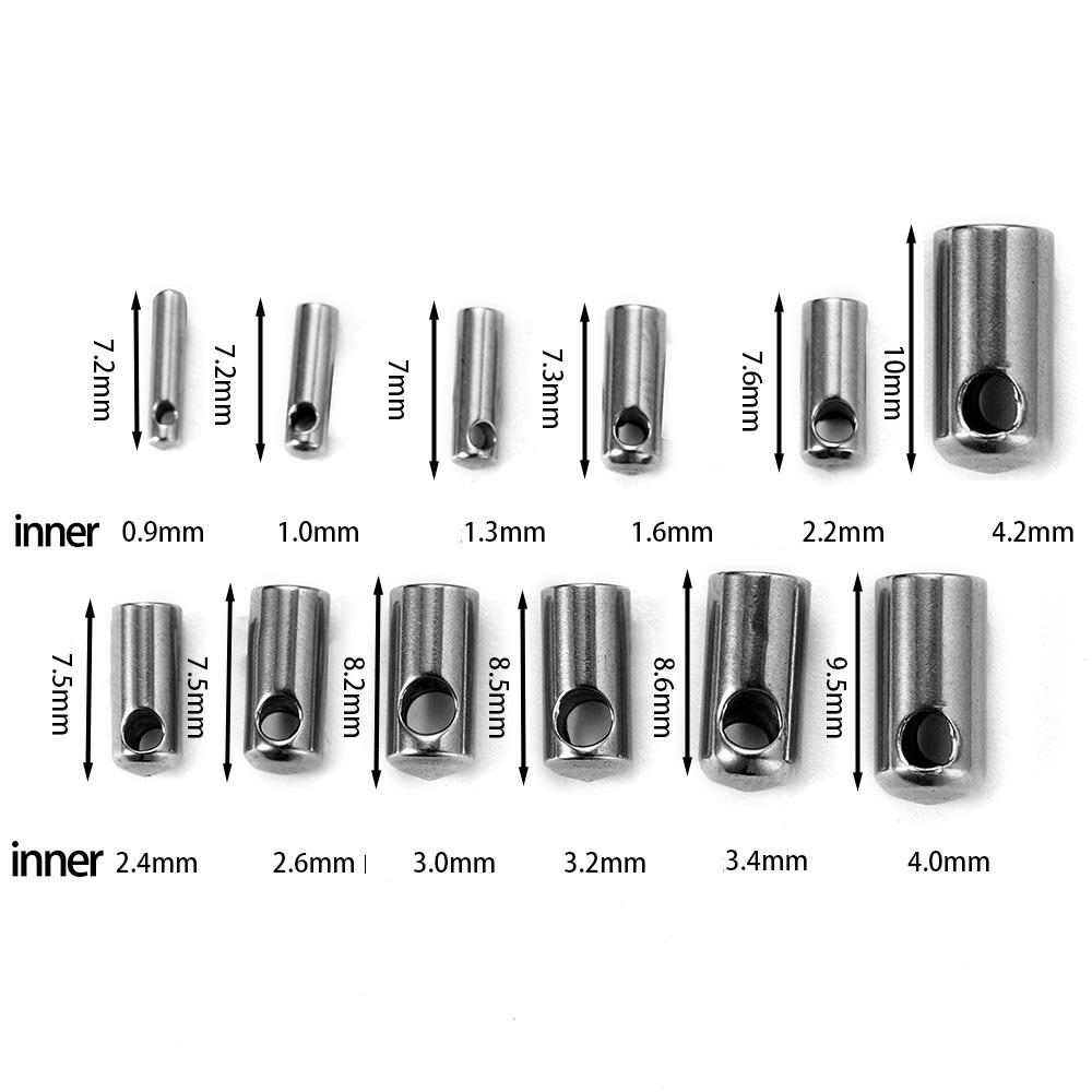 10 шт./лот, кожаный шнур из нержавеющей стали, застежка, золотой обжимной наконечник, концевые колпачки, разъемы для DIY, ожерелье, браслет, принадлежности для изготовления ювелирных изделий