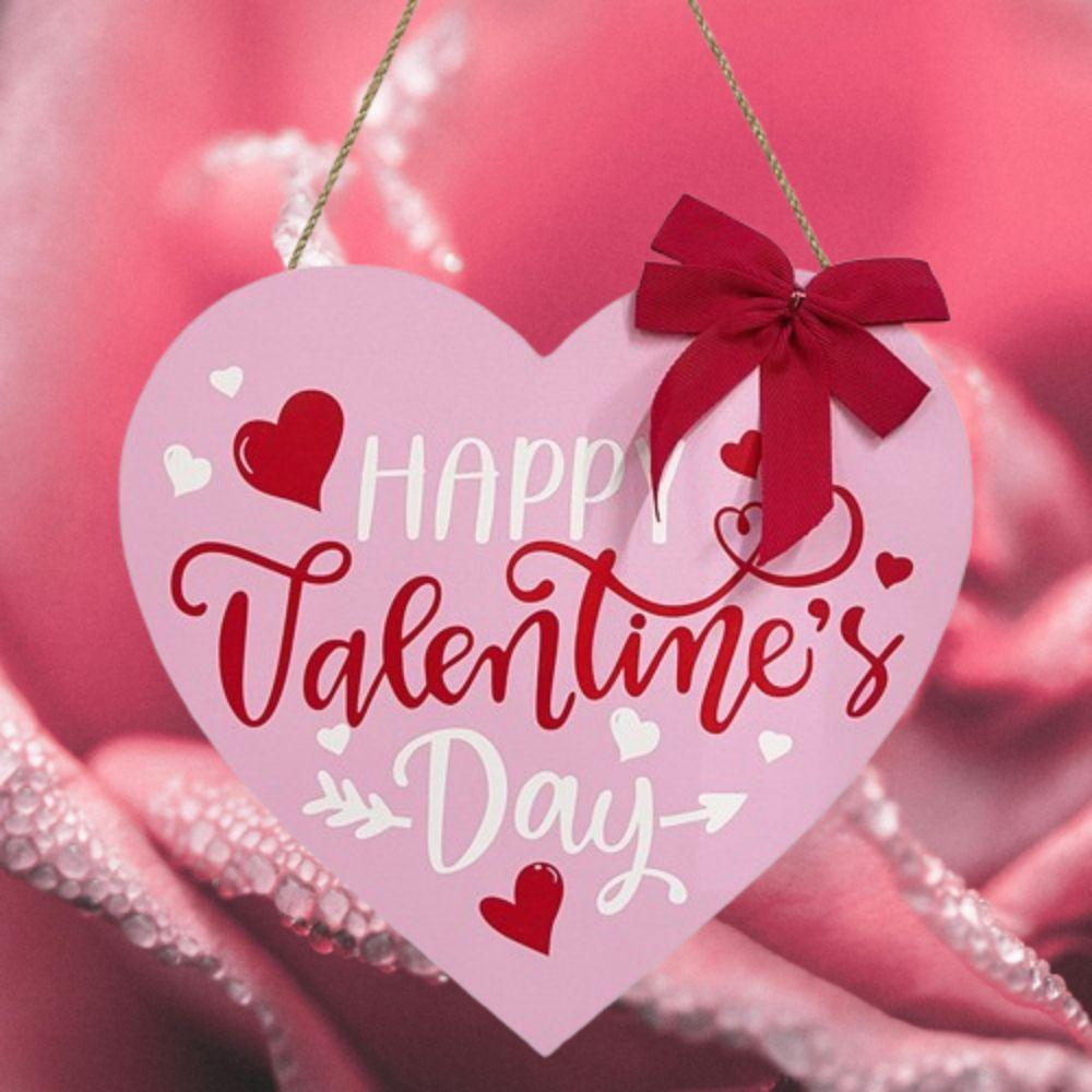 Handmade Red Heart Hanging Ornament Wooden Letter Front Door Sign  Wedding Party