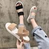 2025 Summer Fish Mouth Open-toed Soft-soled Breathable Women's Shoes Foreign Trade Students Casual Fly-woven Elastic Elastic Sports Sandals