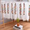 1PC LOZUJOJU Plain Embroidery Short Curtain Tassel Edge Partition Curtain for Kitchen Living Room Bedroom Cupboard Home Decor