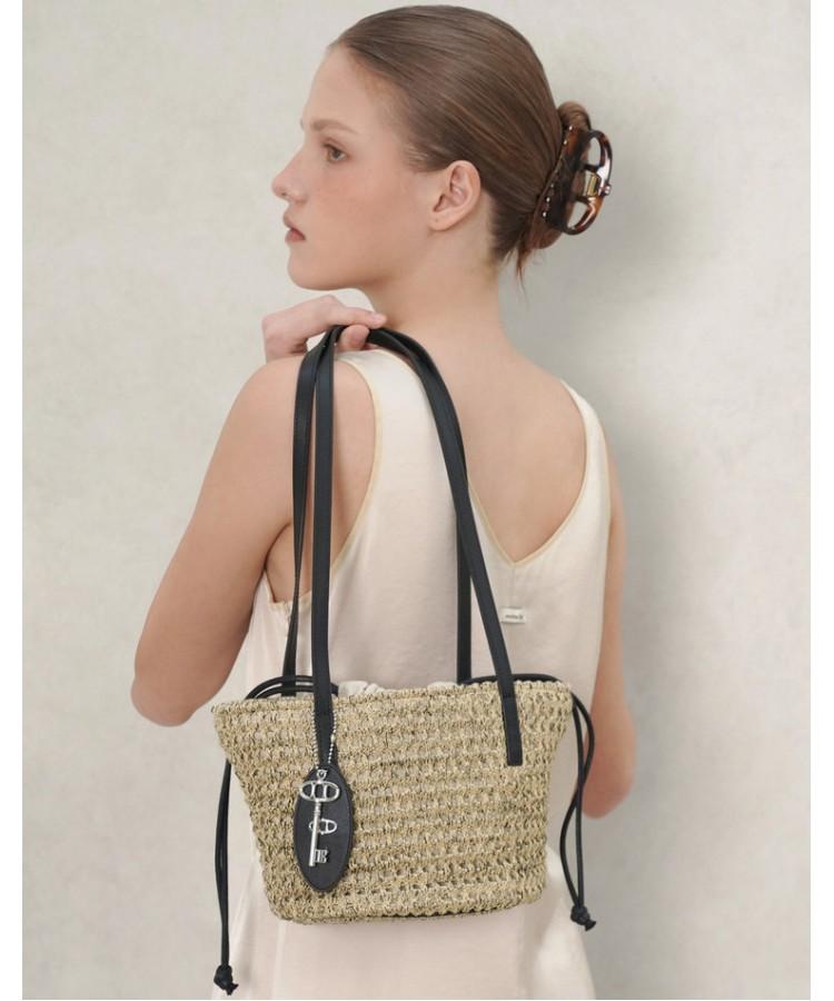 Athe Vanessabruno Mixed Color Raffia Shoulder Bag S Aaba6F804Bk