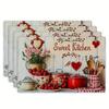 4 шт. Прямоугольные салфетки под тарелку - Тонкие - Сладкие кухонные элементы для раннего лета, Яркие, Термостойкие и Легко моющиеся, 12x18 дюймов