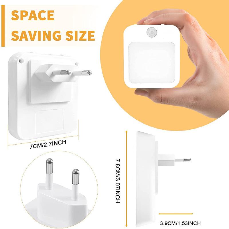 Ночник с датчиком движения со светодиодной подсветкой, лампы с вилкой европейского стандарта, детский ночник, беспроводной ночник для прикроватной тумбочки, спальни