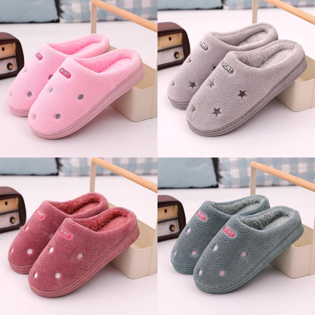 Cozy And Comfy Couple Winter Slippers With Plush Furry Interior For Home Relaxation