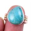 Кольцо из натурального тибетского бирюзового камня из цельного серебра 925 пробы в двух тонах S.7.5US q2n66