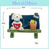 Cute Dog Cartoon Flower Bench Reading Scene Model Ornament For Props Shooting