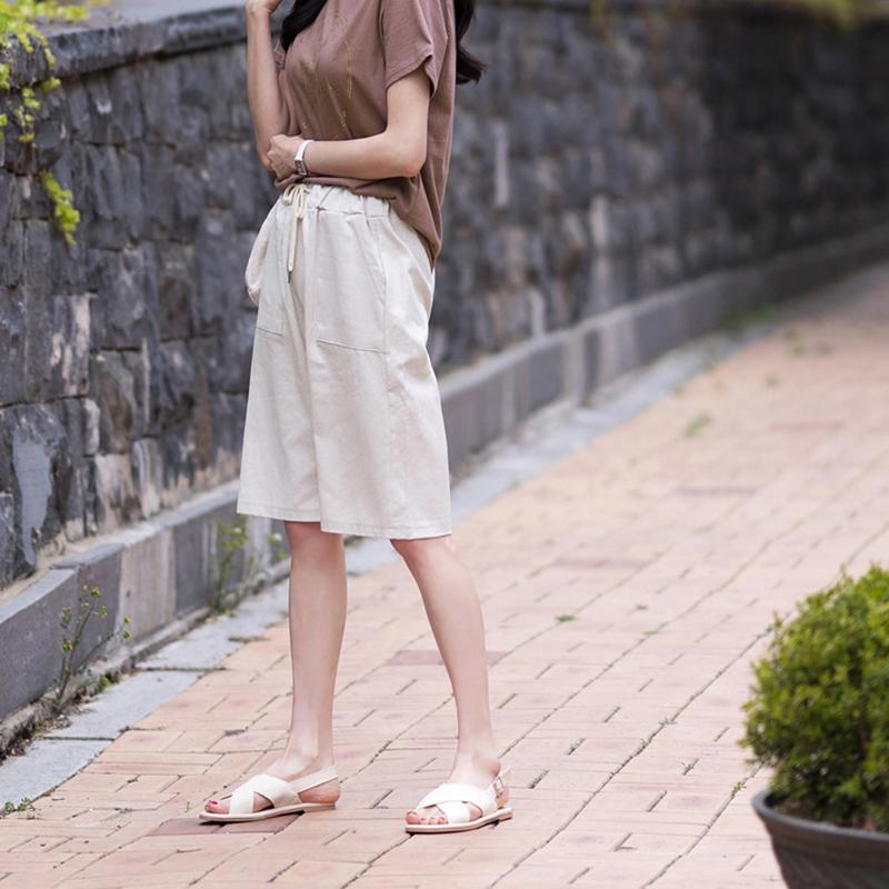 Новые модные шорты, женские летние легкие брюки с высокой талией, широкие брюки, повседневные брюки средней длины, прямые, большого размера, с эластичной талией, для женщин