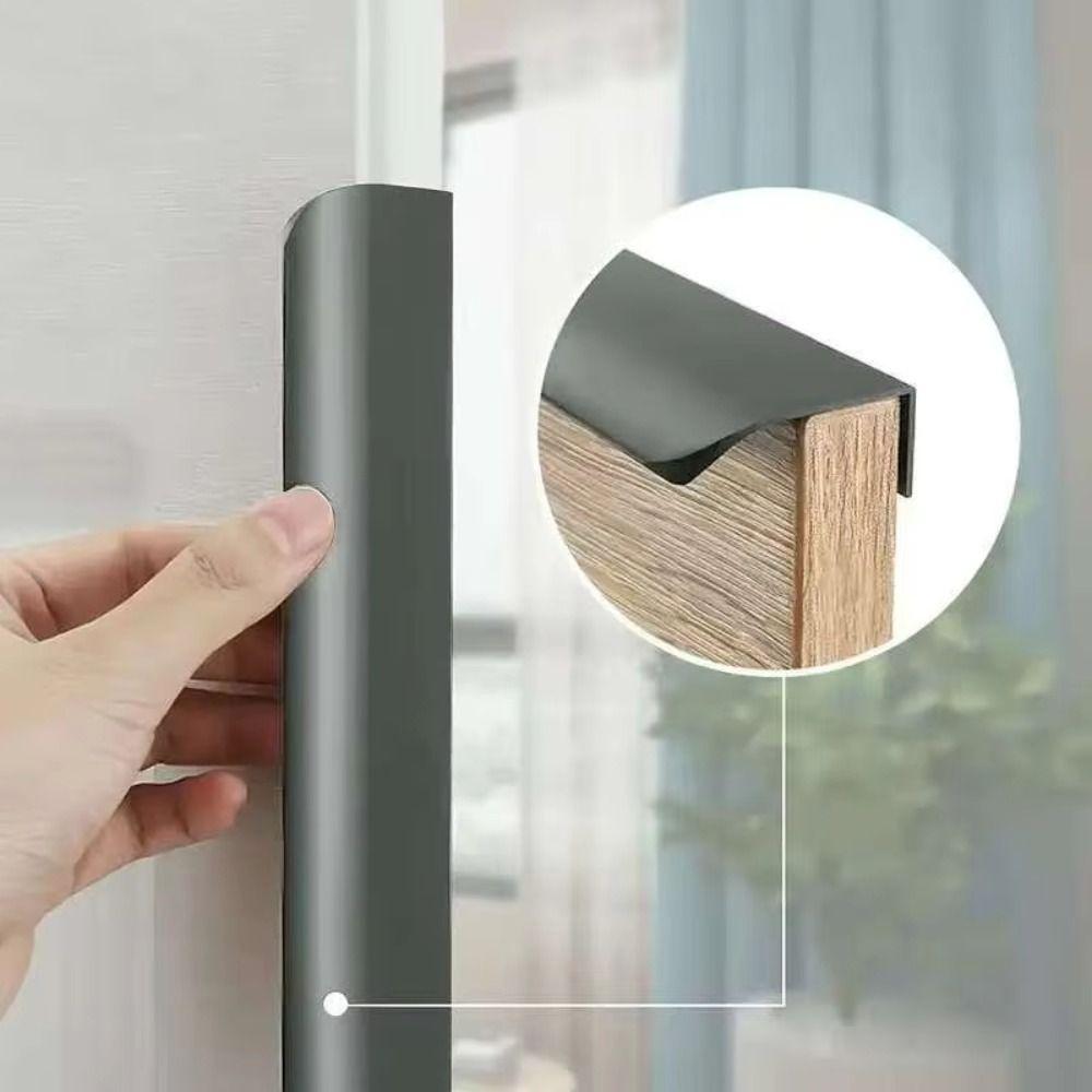 Aluminum Zinc Zinc Alloy Hidden Handles Morandi Color Embedded Wardrobe Handles Wardrobe Door