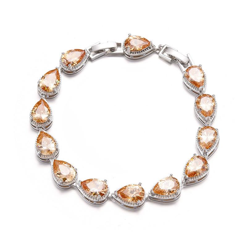 Самый продаваемый европейский и американский браслет с микро-инкрустацией из циркония ААА в форме капли воды, женская мода, свадебные украшения для невесты