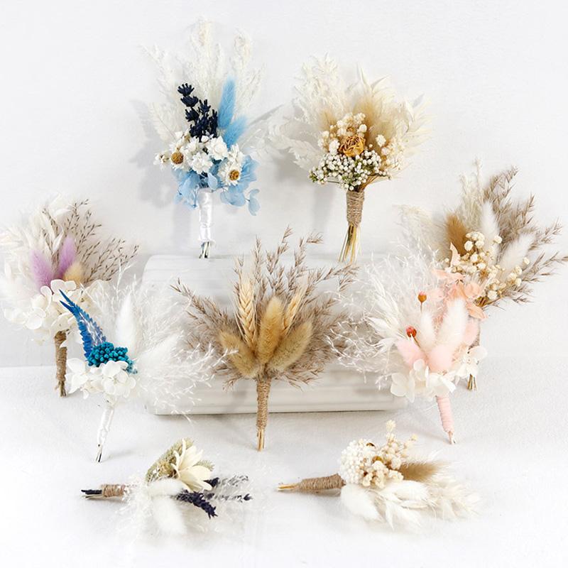 1 шт. DIY сушеный цветок мини-корсаж цветок брошь воротник булавка сушеные растения украшение домашний декор невесты