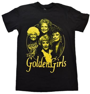 Мужская футболка The Golden Girls Желтая с принтом Черная Новая S