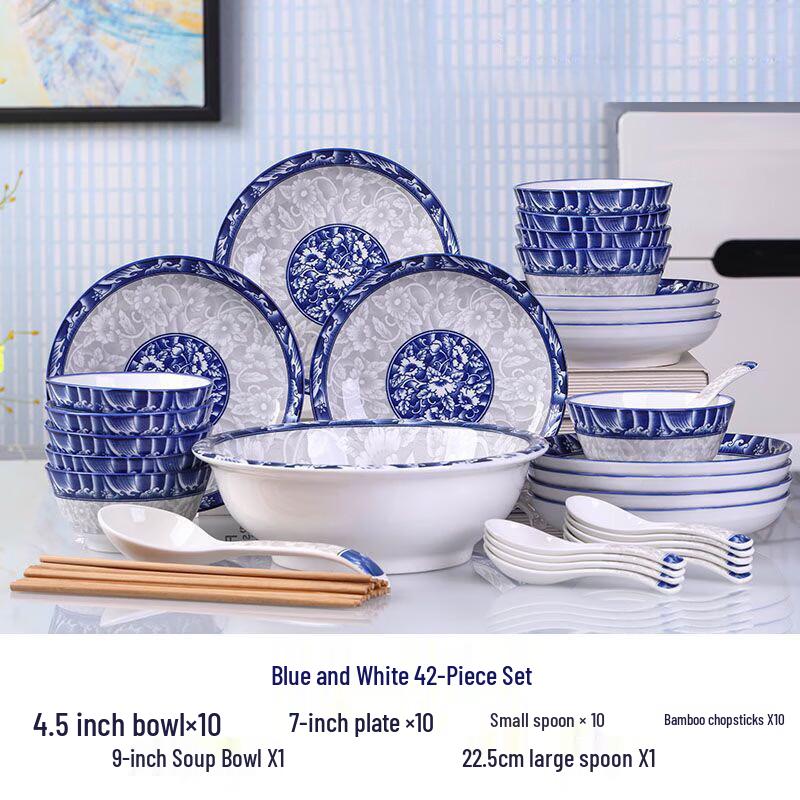 Xiyao Blue & White Porcelain Dinnerware Set