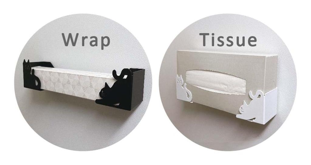 Decore Corporation Cat Deco Kitchen Wrap Tissue D13 & Holder, White, Size Approx. W5.8 H6.5 SL-38458