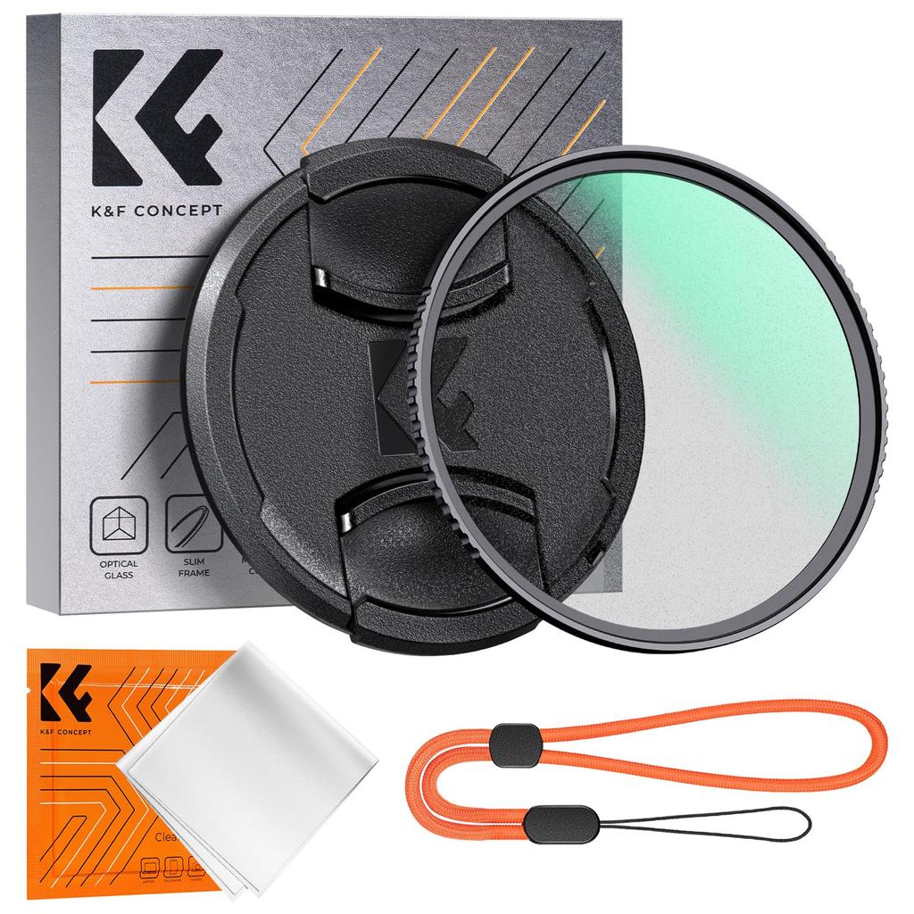 Concept 52mm Black Mist Soft Lens Cap 1 Cleaning Cloth For Contrast Soft Delineation Nano Aviation Aluminum Thin Ideal for Portraits K&F 1/4 Filter,