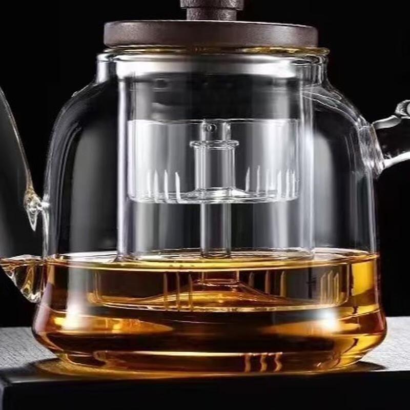 Chaxun Walnut Handle Glass Herbal Teapot for Stove