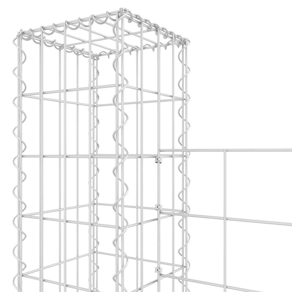 Vidaxl Ogrodzenie Gabionowe Z 5 Słupkami, Żelazo, 500X20X200 Cm