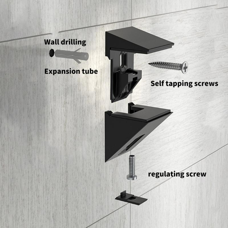 Multifunction Glass Shelf Mounting Brackets Modern Glass Shelf Holder Adjustable Clamps Wall Bracket for Glass or Wood Shelf