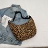 Leopard Print Canvas Dumpling Bag Women Sport Shoulder Crossbody Bag