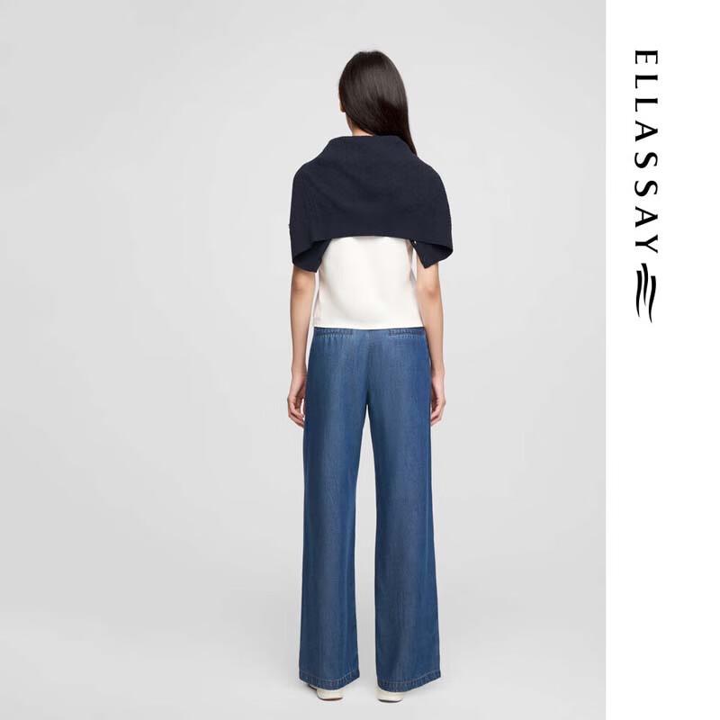 ELLASSAY Women's Lyocell Wide-Leg Drapey Jeans