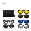 6 In 1 Spectacle Frame Men Women With 5 Pcs Clip On Polarized Sunglasses Magnetic Glasses Male Computer Optical 2201