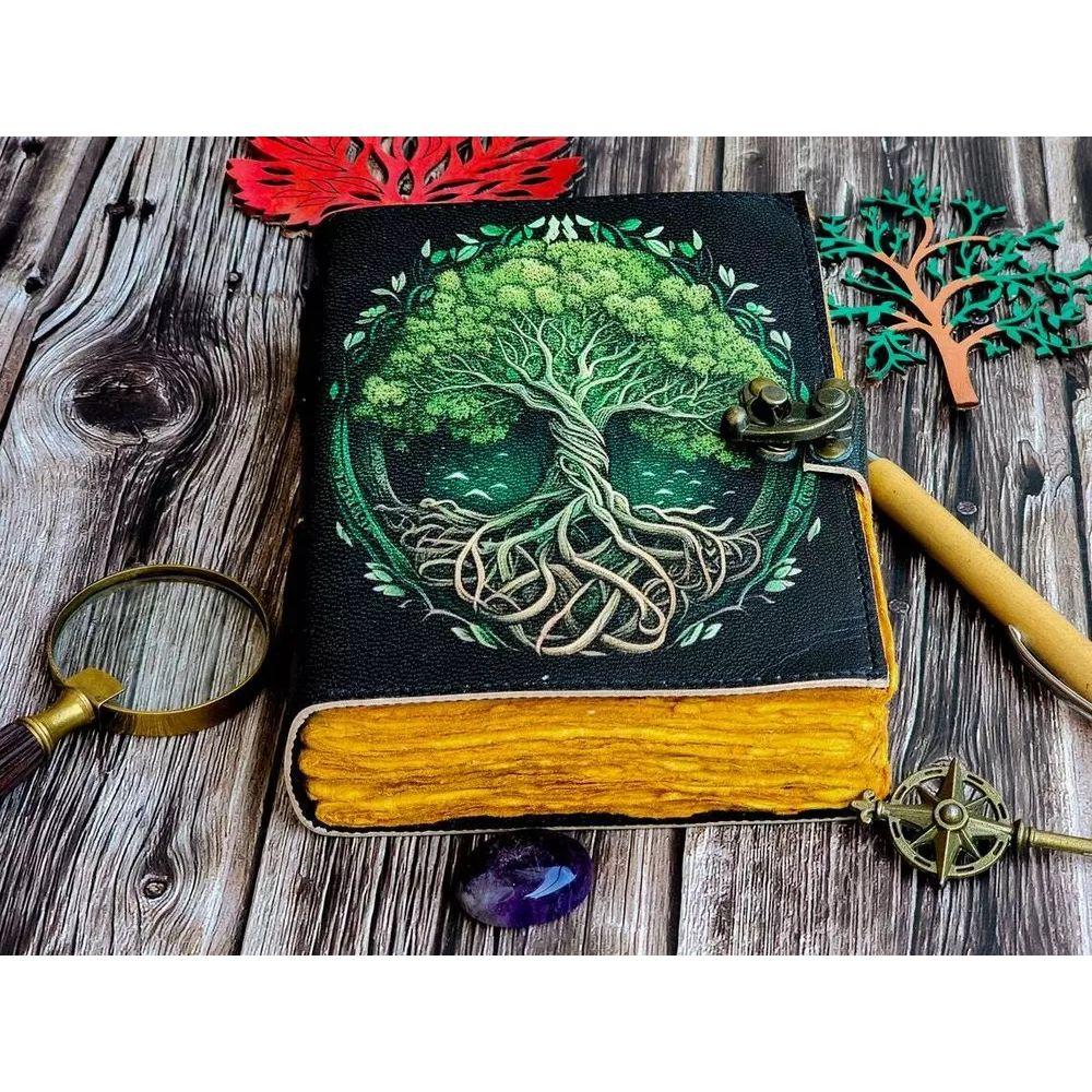 Leather Journal Tree of Life - Genuine Leather Notebooks For Women Grimoire