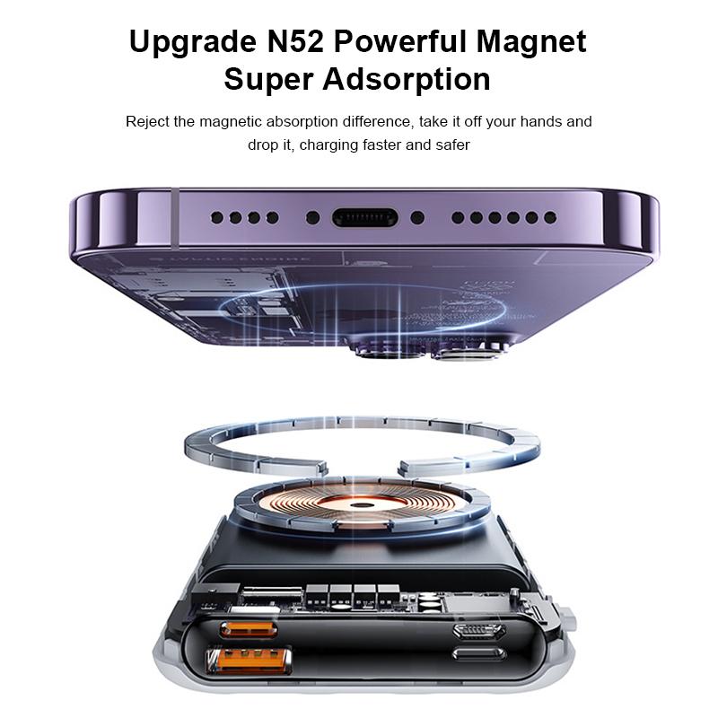 10000mAh Wireless Charger Portable Powerbank External Spare Macsafe Magnetic Battery Pack Power Bank For Iphone 12 13 14Pro Max