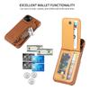Чехол из искусственной кожи для iPhone16e 16 15 14 13 12 11 Pro Max Plus Mini, противоударный, с отделением для карт, застежкой-молнией и функцией подставки