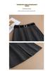 Elegant High-Waisted Woolen A-line Midi Skirt - Winter 2025