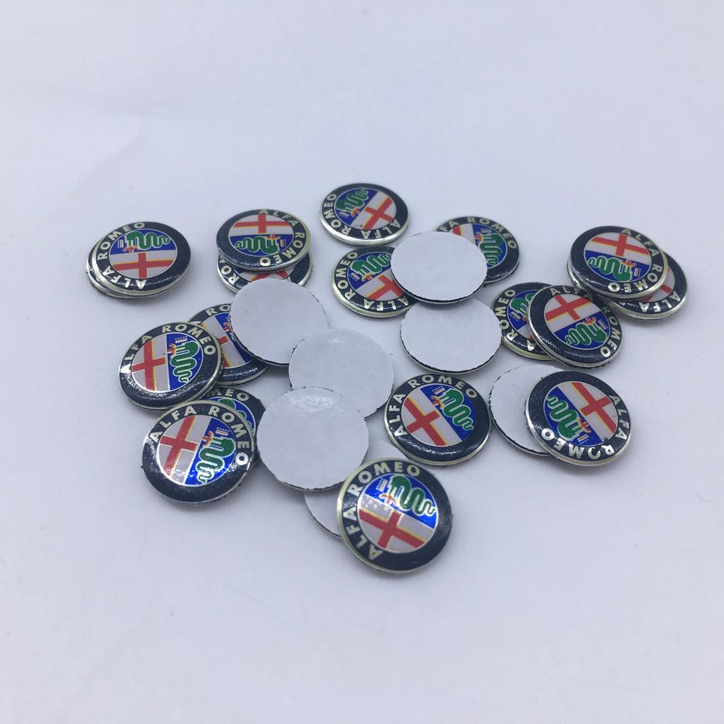 For Alfa Romeo 2026 Hot Sticker 10pcs 11mm 14mm 15mm Car Key new Black green gold red silver clover Emblem Stickers ForAlfa Rome