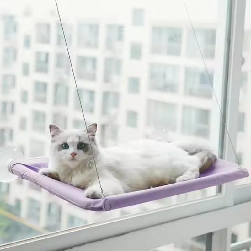 Cat Window Hammock With Strong Suction Cups 20kg Bearing No Drilling Space‑Saving Hanging Cat Window Perch Bed For Indoor Cats
