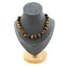 Stones and Minerals. Necklace 20 Tiger Eye Beads 10 Mm. Stainless Steel Chain Necklace Women Men. Customizable Size