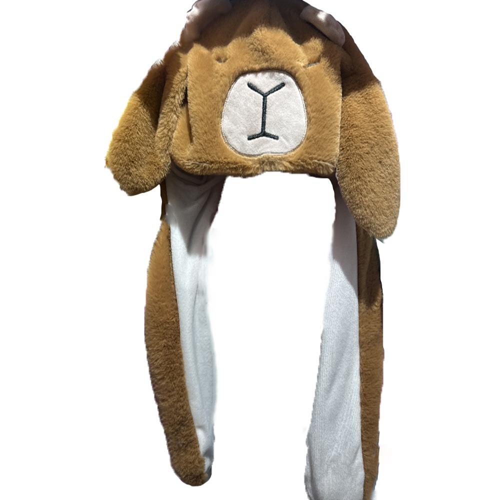 Светящаяся шапка с подвижными ушами в виде капибары, плюшевая шапка в виде панды, игрушки, прыгающая шапка в виде капибары, подарки на день рождения