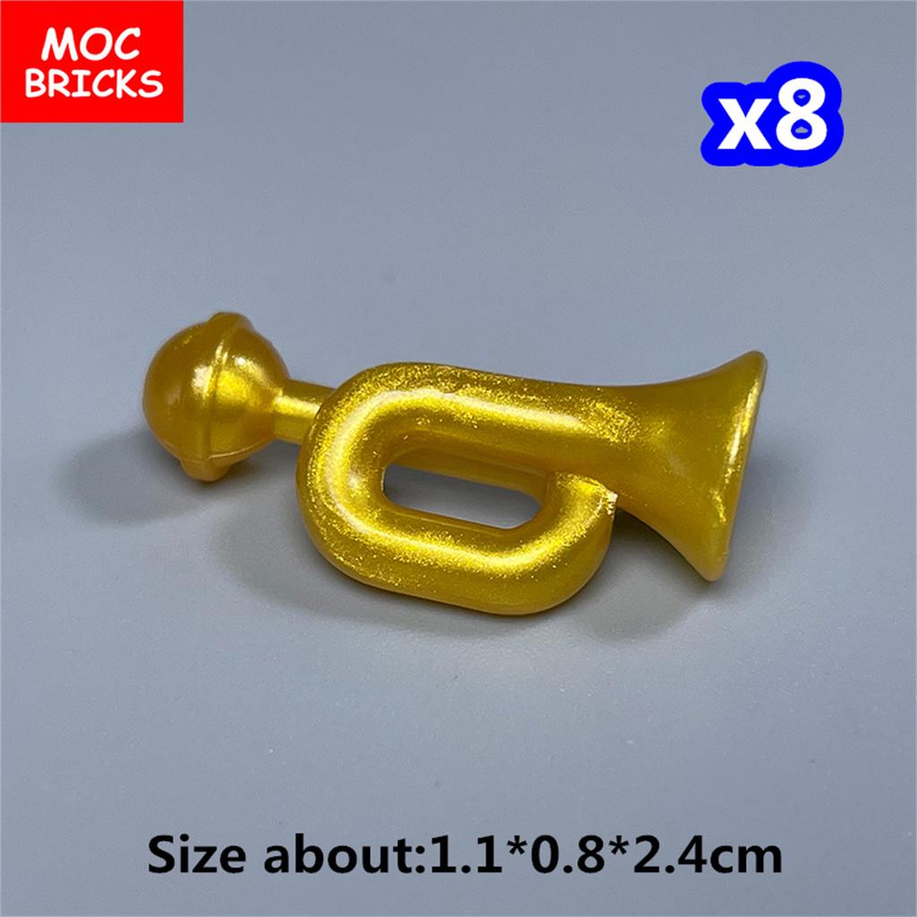 MOC Bricks Suona Horn Music Score Singer Saxophone Bass Figure Musical Instruments Educatinal Building Blocks Kids Girls Toys