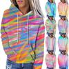 Ladies Fashion Casual Long Sleeve Tie-dye Printed Hoodie