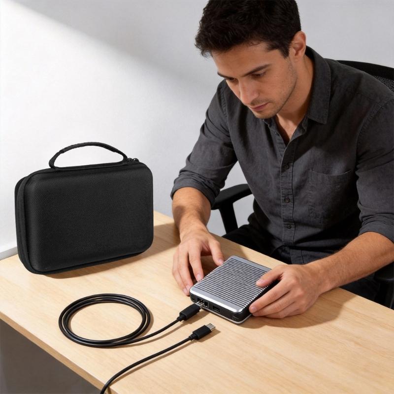 Portable Mini Computer Host Travel Bag With EVA Material And Multiple Storage Compartments