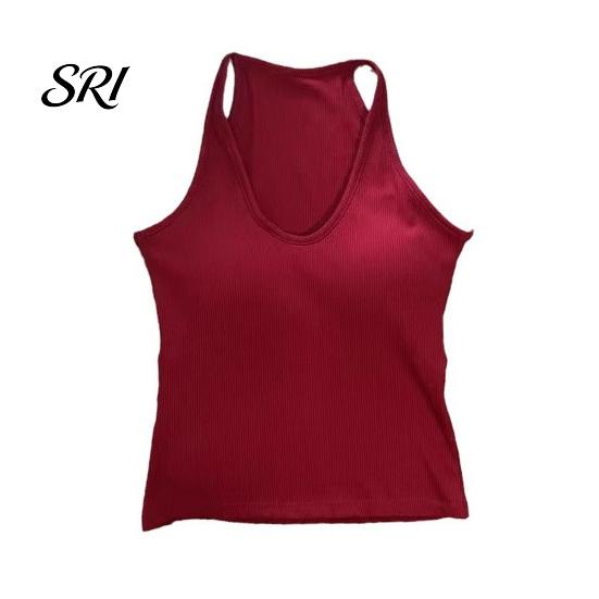 Wireless Bra Tank Top Women's V Neck Halter Padded Tops Ribbed Double Lined Sleeveless Basic Skin-friendly Activewear Shirts with Built in Summer Sexy