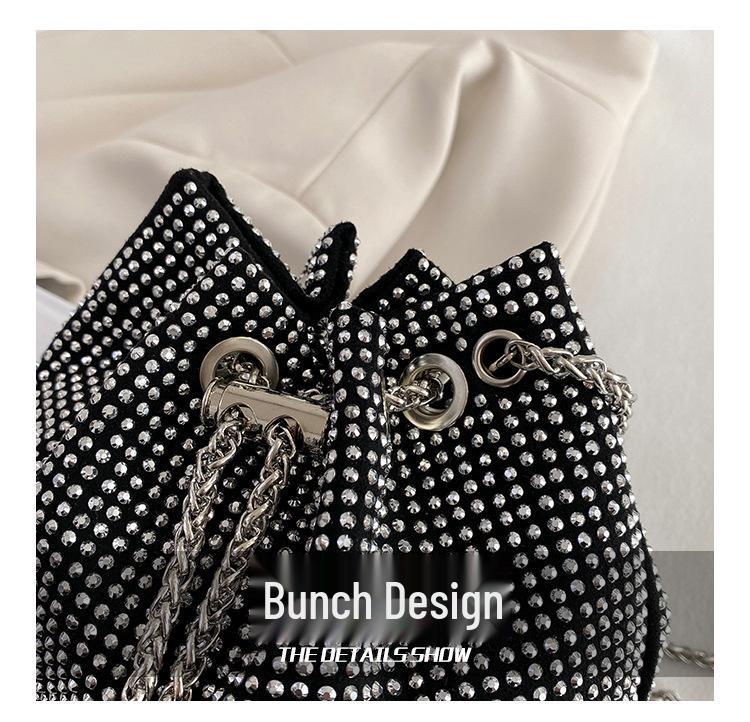 High-End Single Shoulder Bucket Bag: Versatile Summer Crossbody with Chain & Drawstring Design