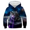 2024 Boys Girls Cute Cat 3D Print Hoodie Children Hooded Pullover Sweatshirt Fashion Child Hoodies Kids Casual Tops Clothing