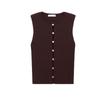 Autumn New Women clothes Casual round Neck Sleeveless Metal Button Decoration Knitted Slim fit Vest 17034140