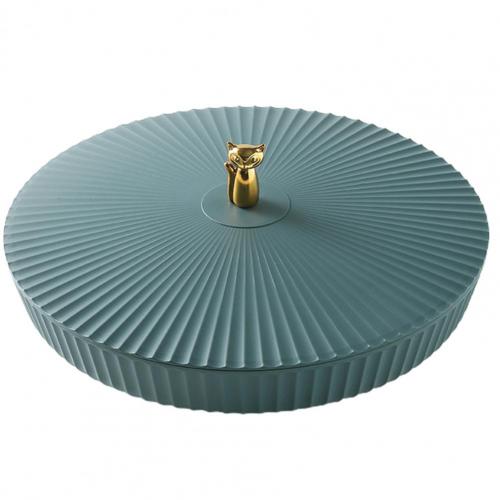 Компактный, с крышкой, прочный круглый поднос для закусок и конфет, настольные принадлежности