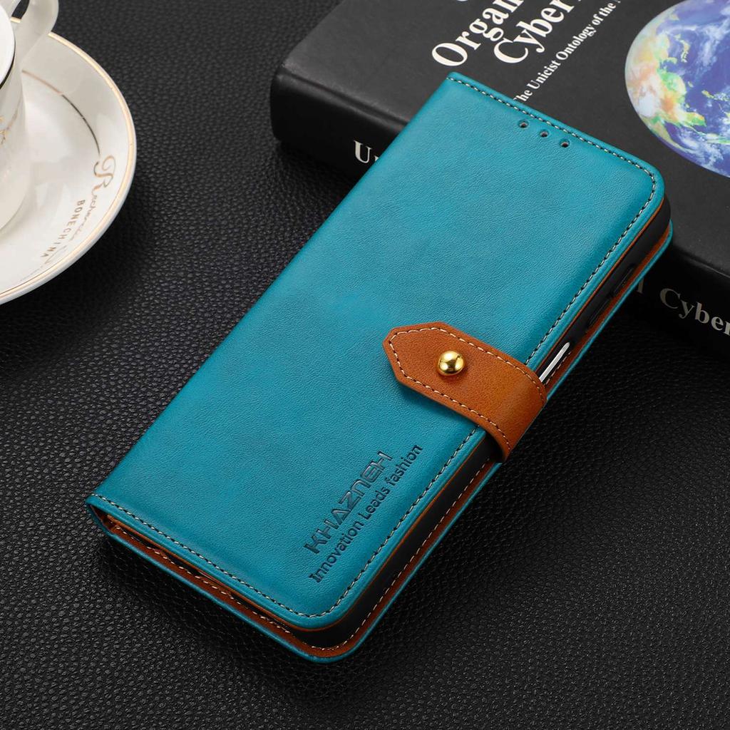 KHAZNEH For Samsung Galaxy Xcover7 Leather Wallet Case Golden Buckle Magnetic Clasp