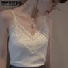 Threaded Lace Camisole Vest Worn By Women Summer Slim Sling Sleeveless Bottom Shirt and Solid Color Casual Shirt