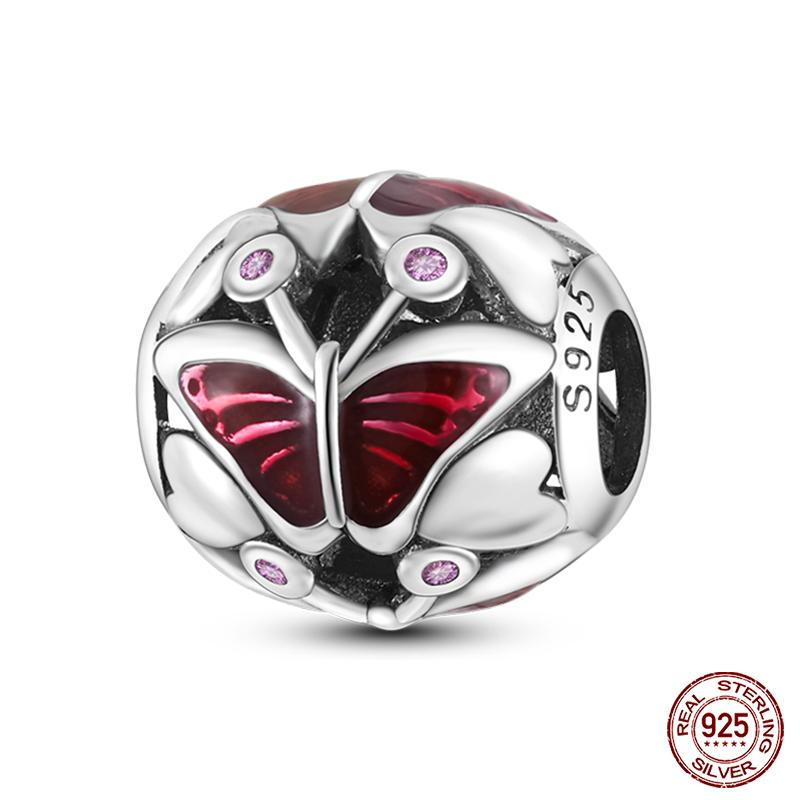 100% Copper Love Strawberry Cherry Red Series Charm Beads For Brand Original Bracelet Diy Fine Jewelry Gift