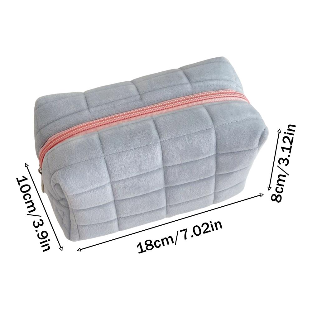 Solid Fur Cosmetic Storage Bag Large Capacity For Women Makeup Organizer Handbag Portable Travel Make Up Toiletry Punch