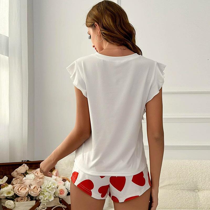 Ladies Two-Piece Set of New Pajamas T-Shirt Shorts Erotic Casual Wear Pajamas Homewear Comfortable Ladies Pajamas Homewear Set