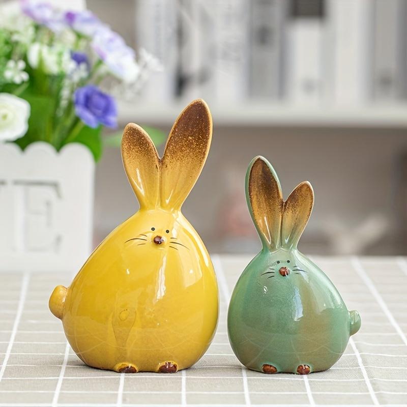 Очаровательная керамическая фигурка кролика с длинными ушами — идеально подходит для декора дома и вечеринки
