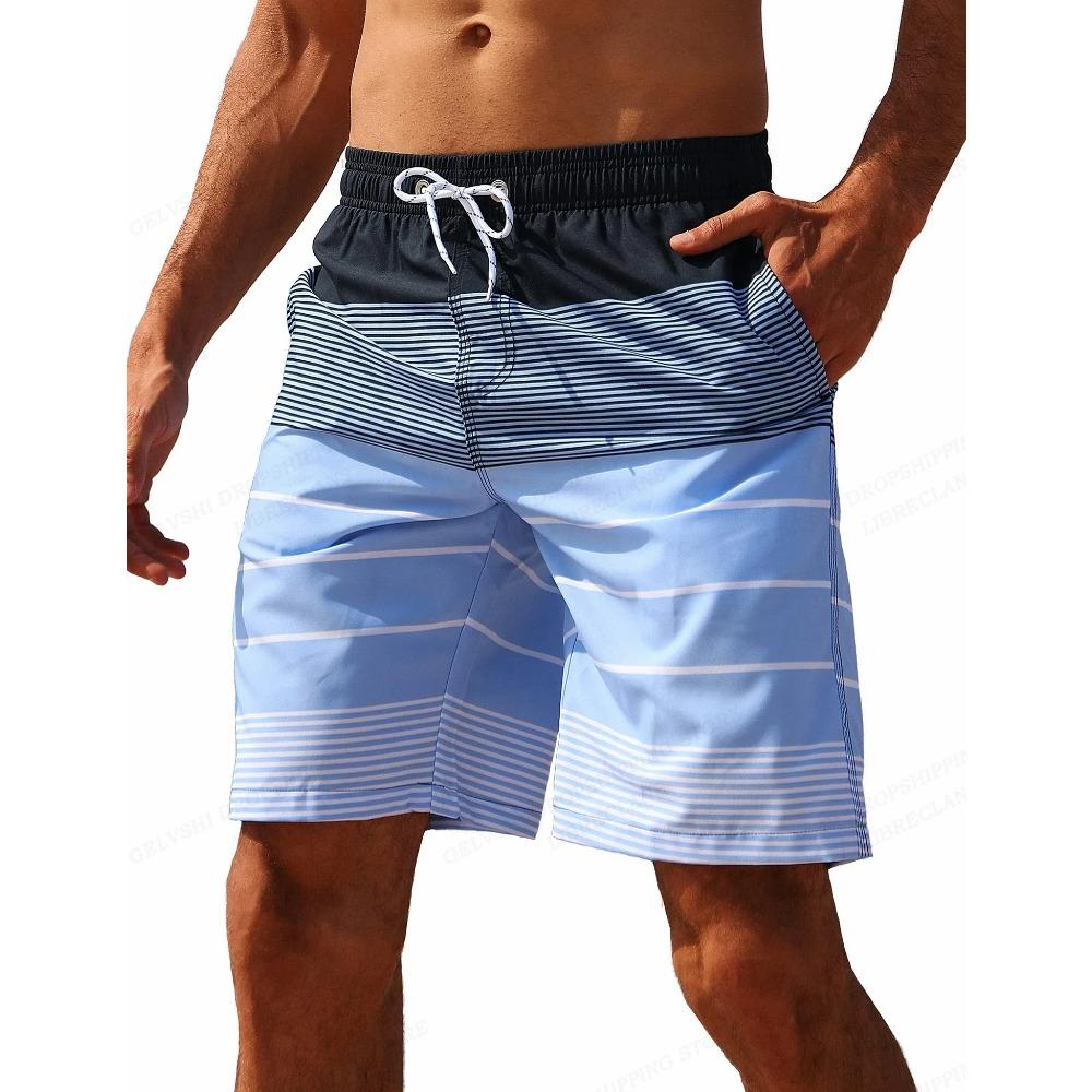 Мужские пляжные шорты с разноцветным узором, яркие 3D-печатные boardshorts, летние повседневные шорты для отпуска, свободные купальники для серфинга