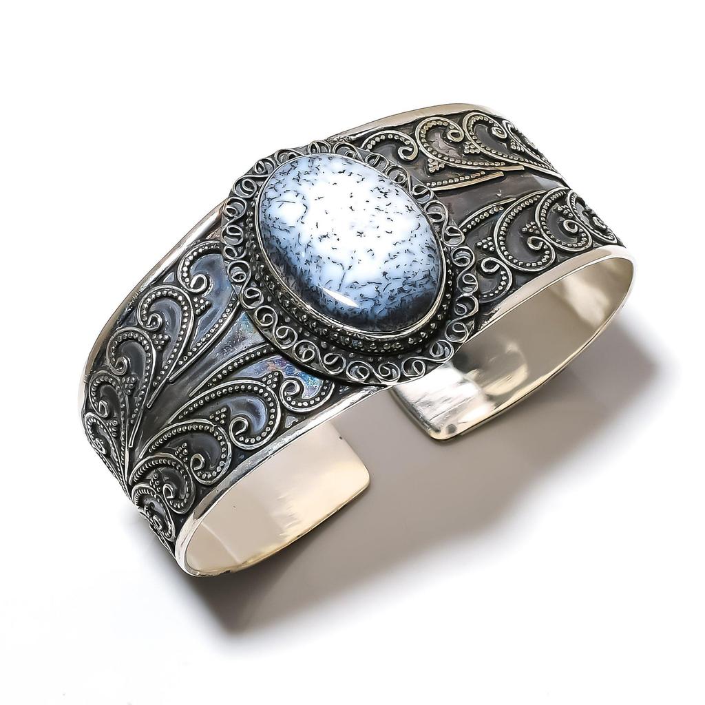 Натуральный опал Дандарте драгоценный камень ручной работы из серебра 925 пробы, браслет Дандарте опал, для жены, браслет унисекс, подарки для нее